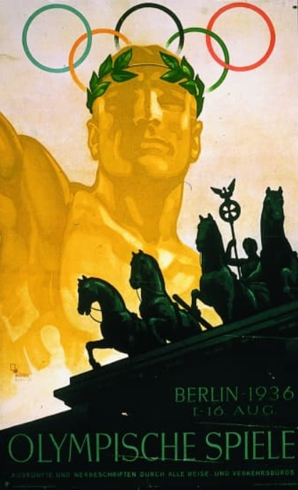 1936, les Jeux olympiques nazis de Berlin : inauguration du relais de la flamme  olympique